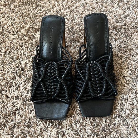 Jonathan Simkhai Audra Macrame Heeled Sandal in Black Size EU 36 | US 6 - Picture 8 of 12
